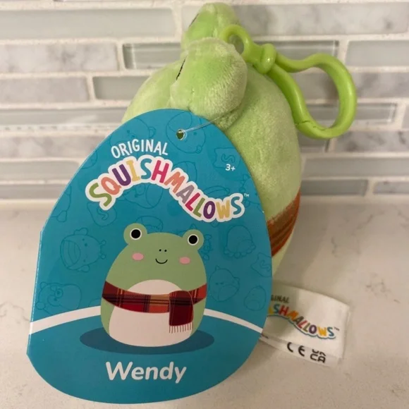 NWT Squishmallow Wendy the Frog with Scarf clip - Picture 3 of 6